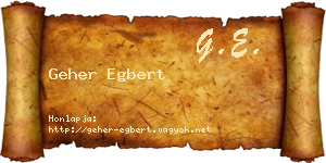 Geher Egbert névjegykártya